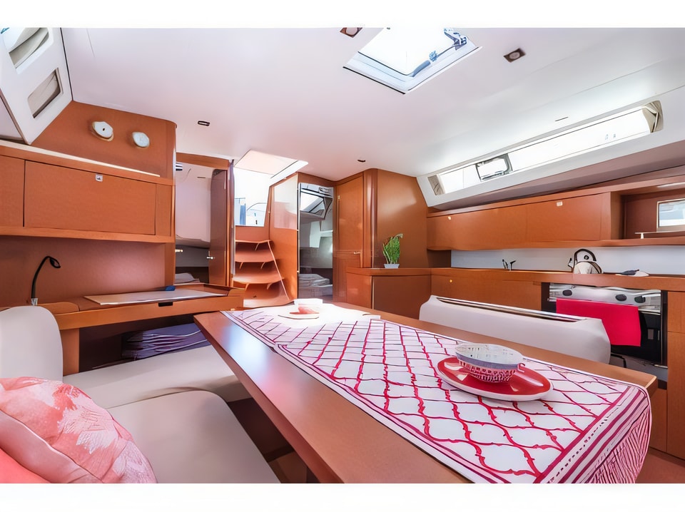 Layout of Oceanis 45 sail boat with 4 cabins Croatia yacht charter