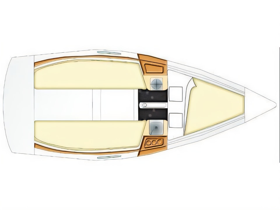 Beneteau First 21.7 yacht layout 1 cabins Croatia charter