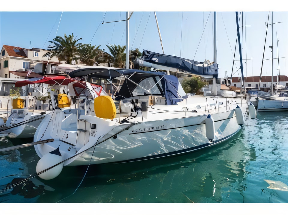 Exterior overview of Cyclades 50.5 sail boat for charter from Split ACI Marina in the Split sailing area Croatia