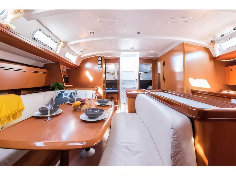 Interior of Cyclades 50.5 sail boat with 6 cabins Croatia yacht charter