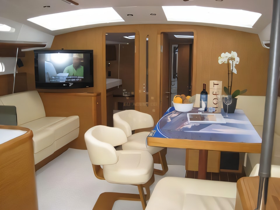 Interior of Jeanneau 57 sail boat with 5 cabins Croatia yacht charter