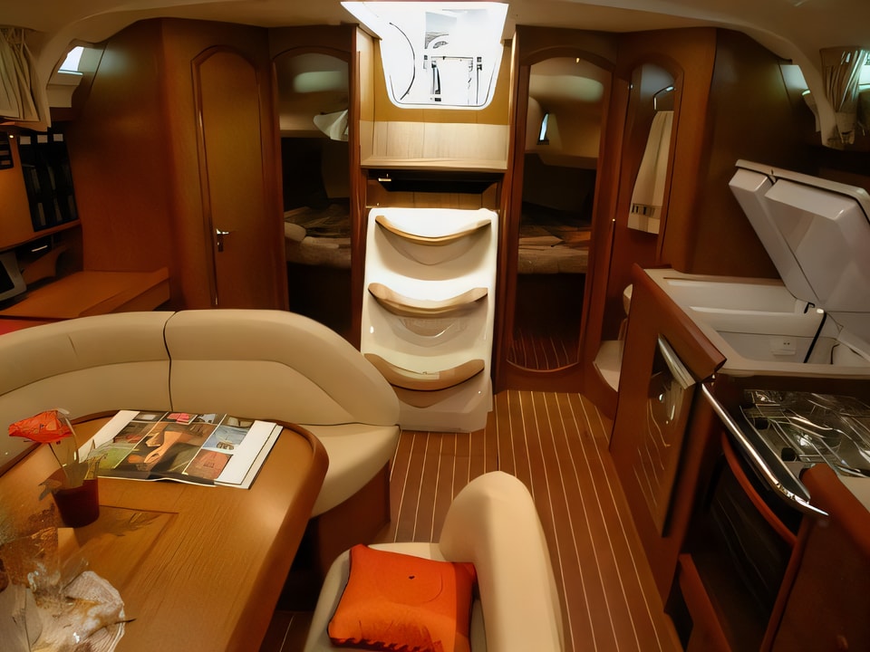 Interior of Sun Odyssey 45 sail boat with 4 cabins Croatia yacht charter