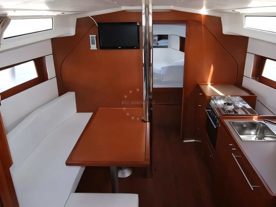 Interior of OCEANIS 38.1 BT sail boat with 3 cabins Croatia yacht charter