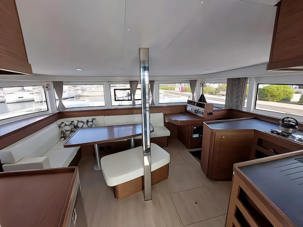 Layout of Lagoon 42 catamaran with 6 cabins Croatia yacht charter