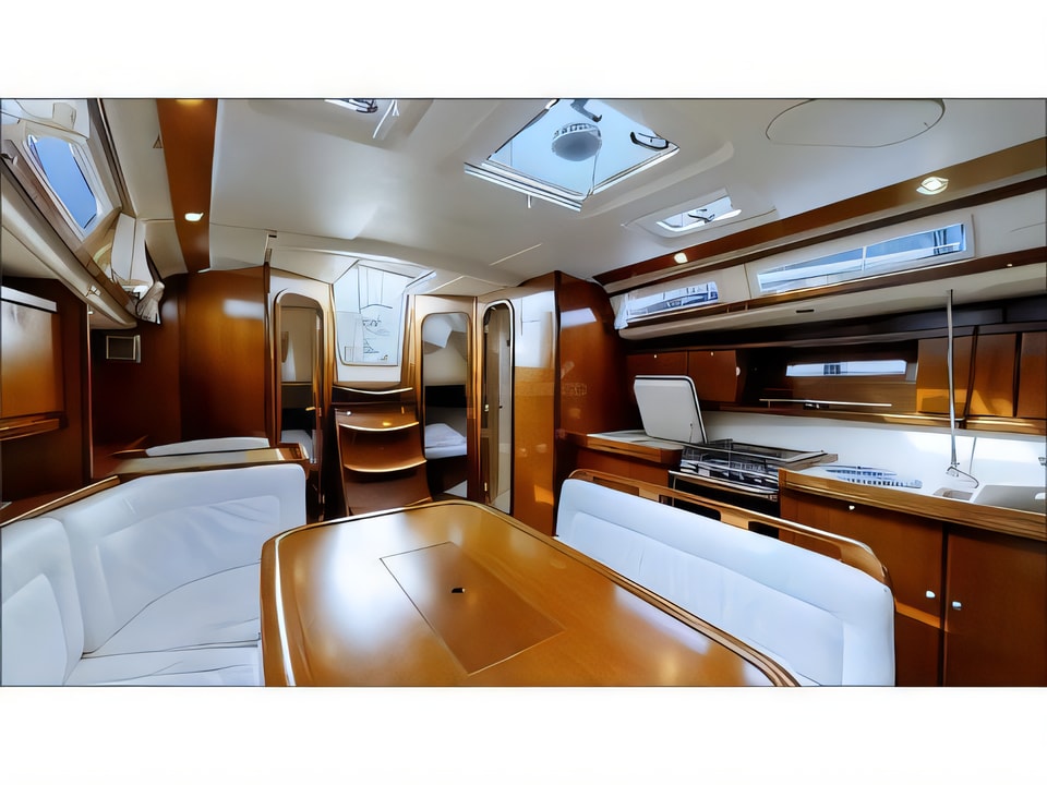 Interior of Dufour 425 Grand Large sail boat with 3 cabins Croatia yacht charter