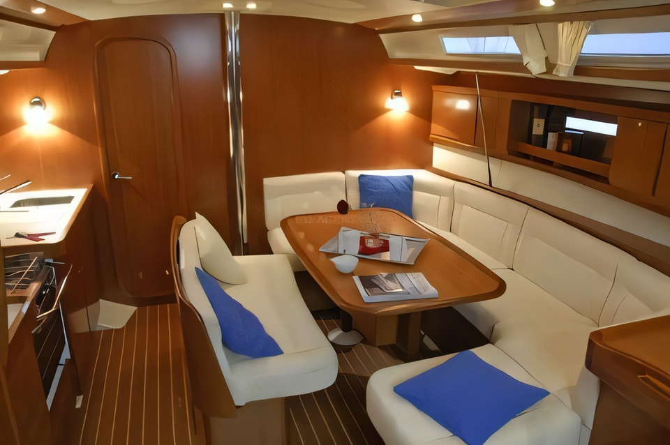 Layout of Dufour 425 Grand Large sail boat with 3 cabins Croatia yacht charter
