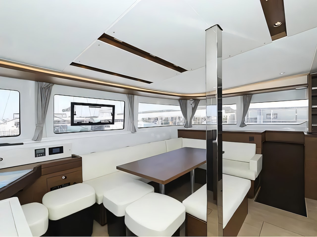 Layout of Lagoon 46 catamaran with 6 cabins Croatia yacht charter