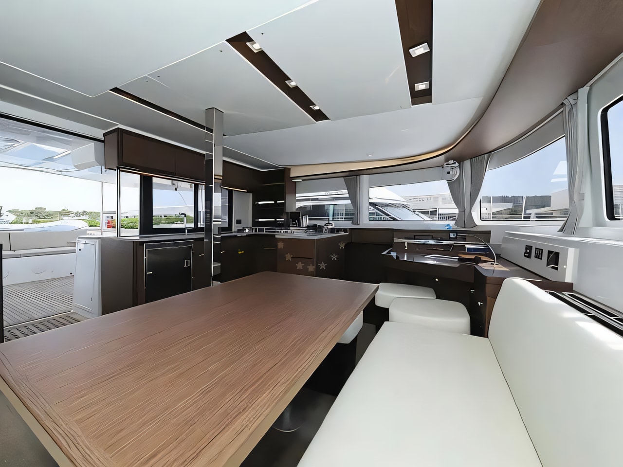 Layout of Lagoon 46 catamaran with 6 cabins Croatia yacht charter