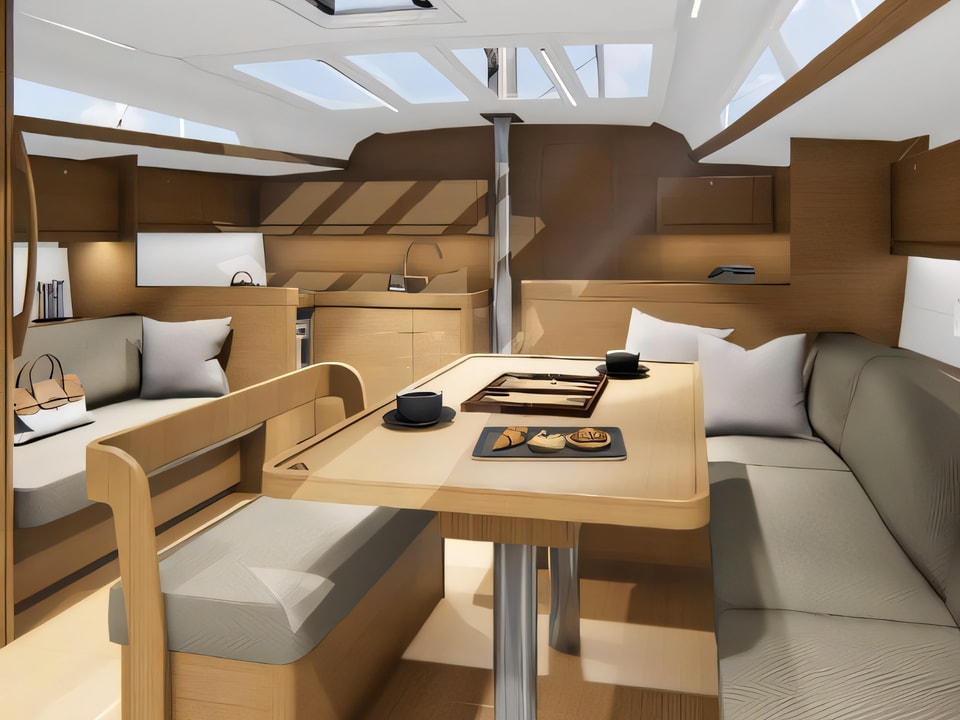 Interior of Dufour 430 Grand Large sail boat with 4 cabins Croatia yacht charter