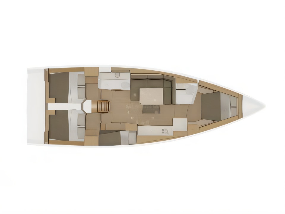 Layout of Dufour 430 Grand Large sail boat with 4 cabins Croatia yacht charter