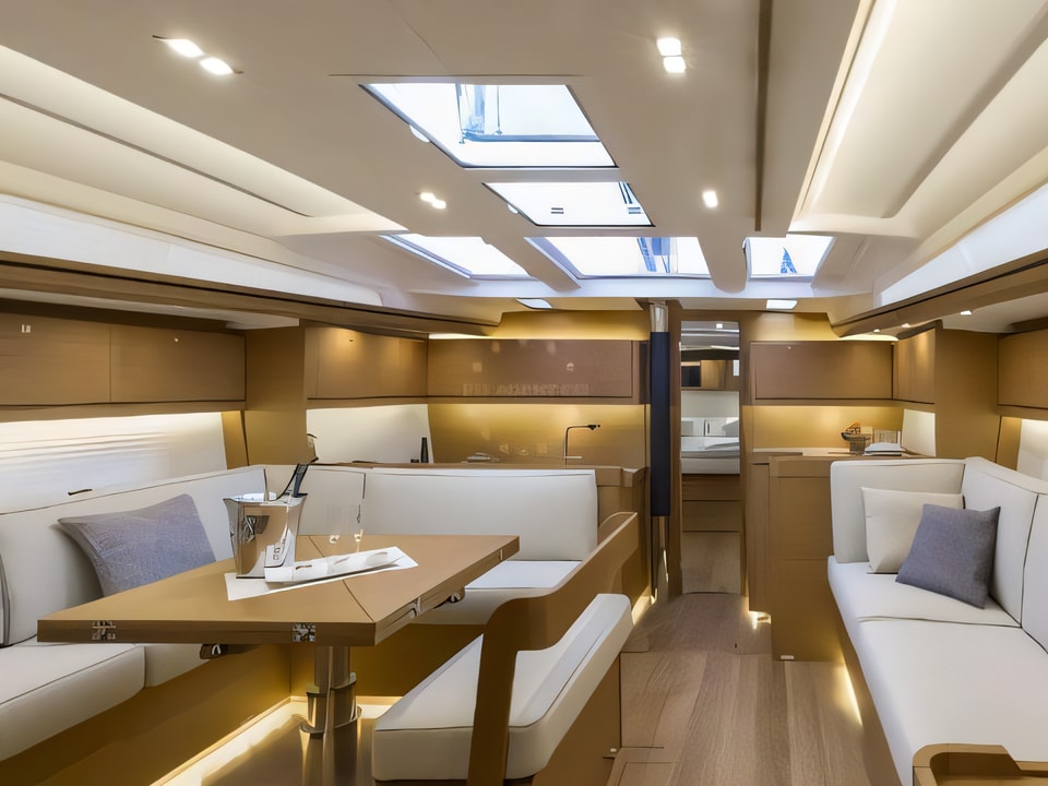 Interior of Dufour 520 Grand Large sail boat with 5 cabins Croatia yacht charter