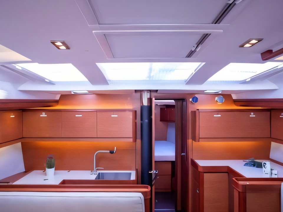 Interior of Dufour 520 Grand Large sail boat with 5 cabins Croatia yacht charter