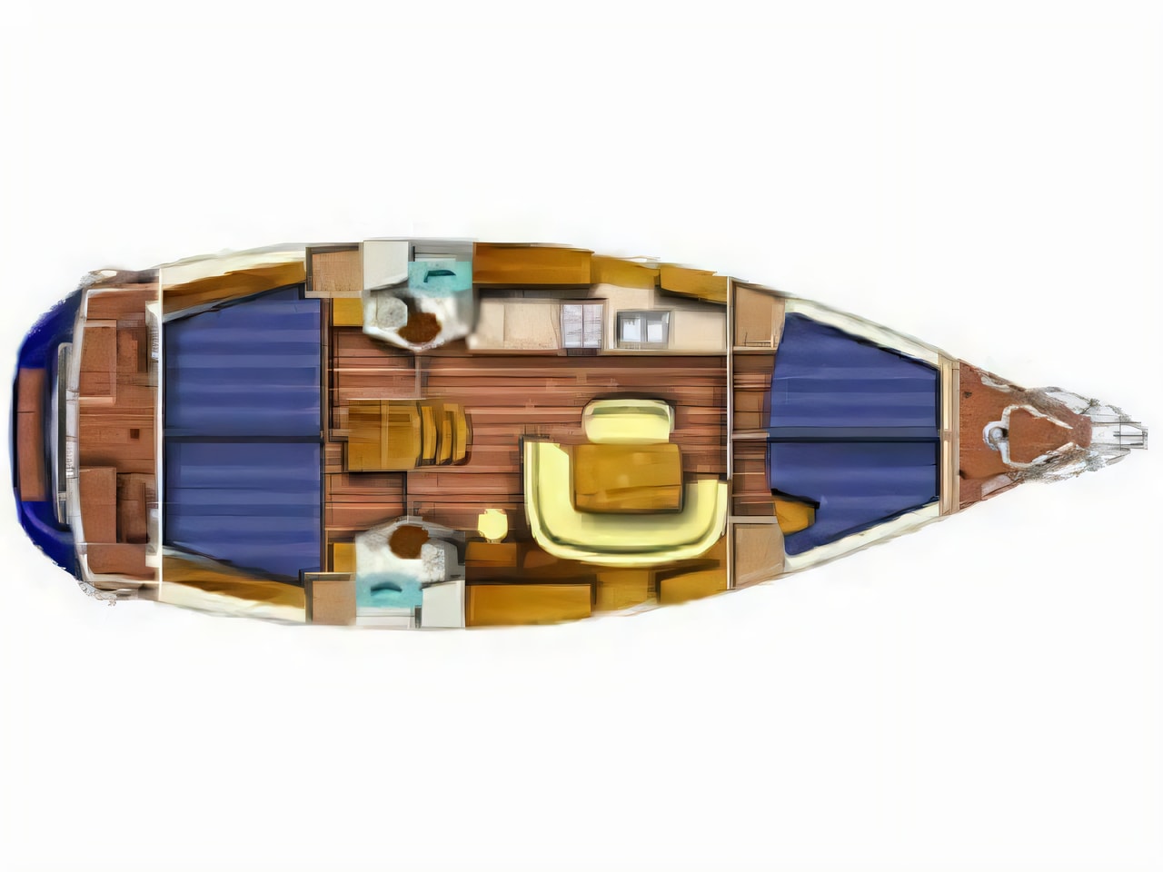 Interior of Sun Odyssey 45 sail boat with 4 cabins Croatia yacht charter