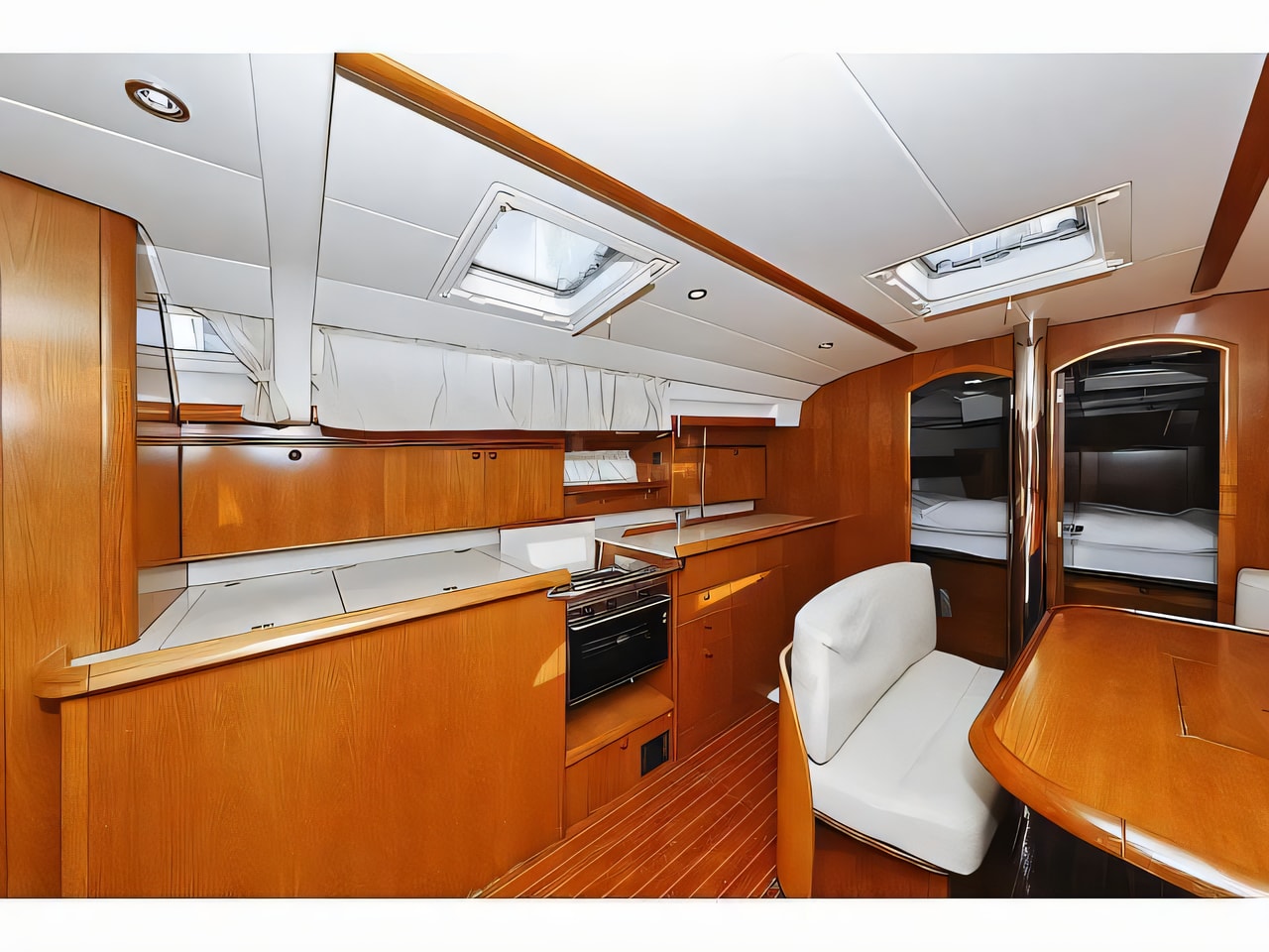 Layout of Sun Odyssey 45 sail boat with 4 cabins Croatia yacht charter