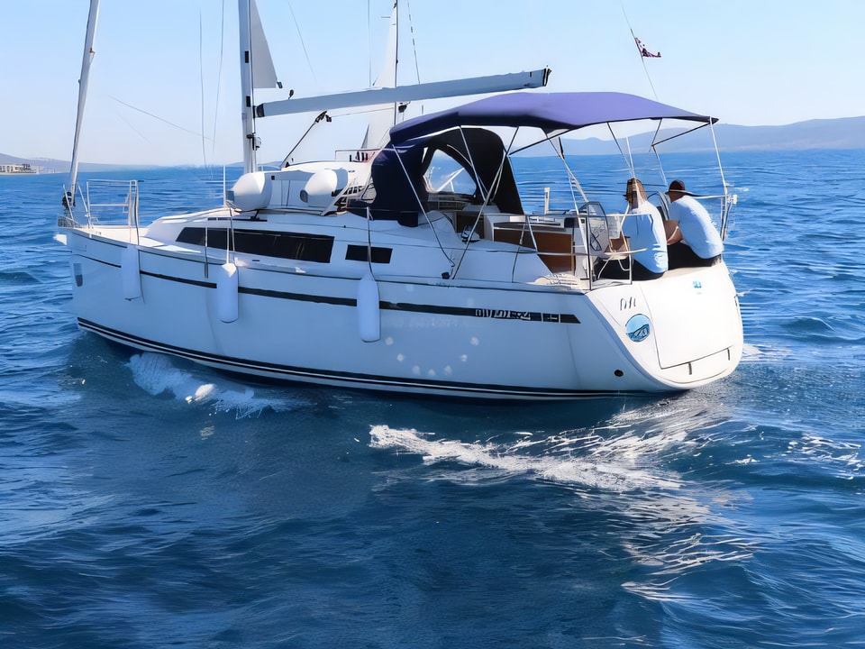 Exterior overview of BAVARIA C 34 sail boat for charter from Sukosan Marina Dalmacija in the Zadar sailing area Croatia