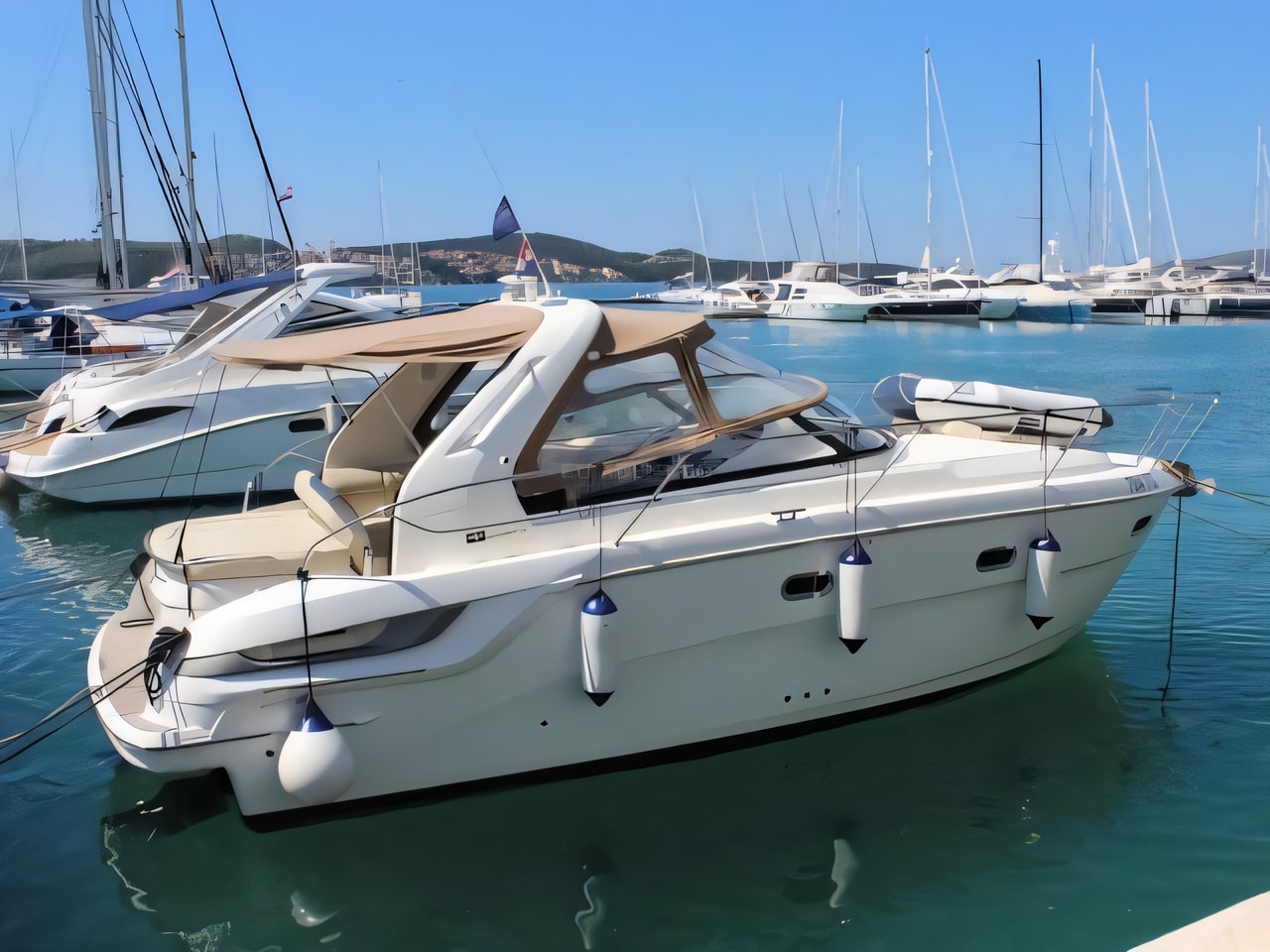 Bavaria 32 Sport motor boat for charter from Punat, Krk / Marina Punat Istria / Kvarner sailing area Croatia
