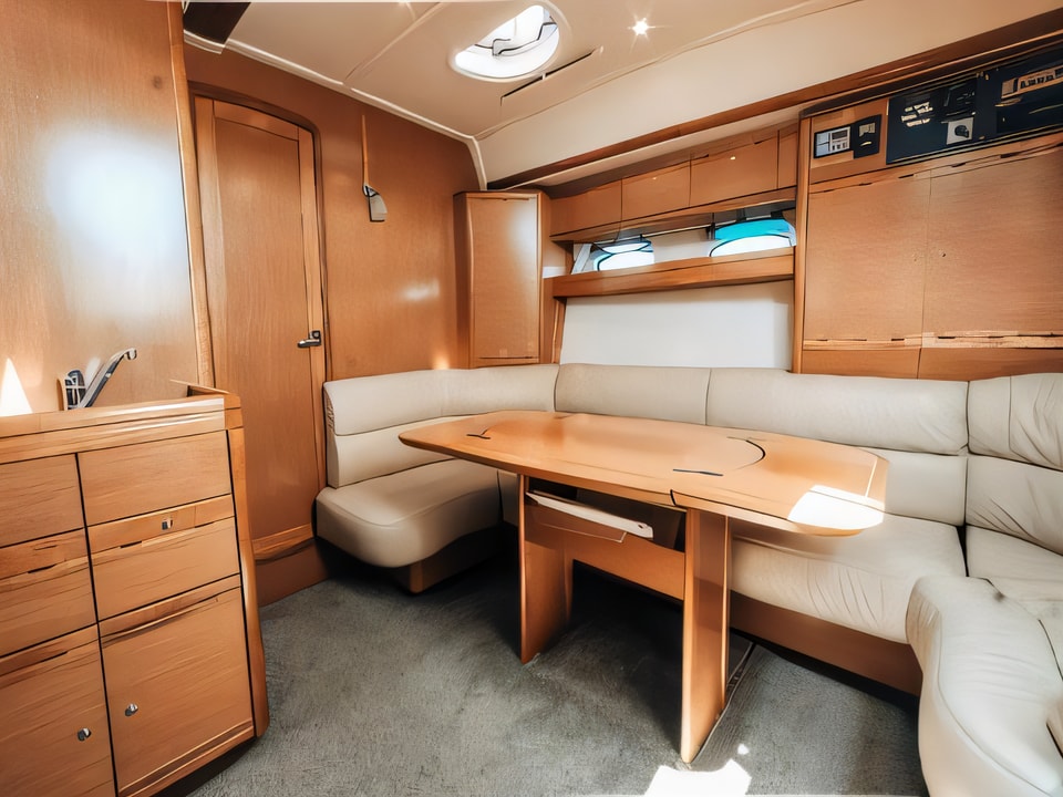 Interior of Bavaria 42 HT motoryacht with 2 cabins Croatia yacht charter