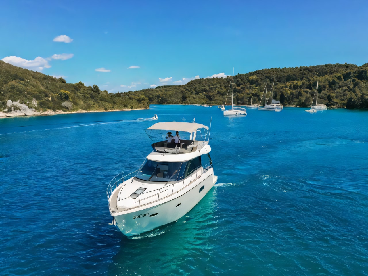 Exterior overview of Sealine F 450 motoryacht for charter from Adriatic Croatia