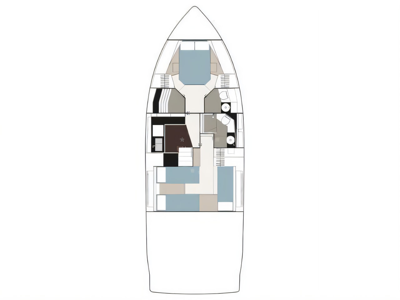 Interior of Sealine F 450 motoryacht with 2 cabins Croatia yacht charter