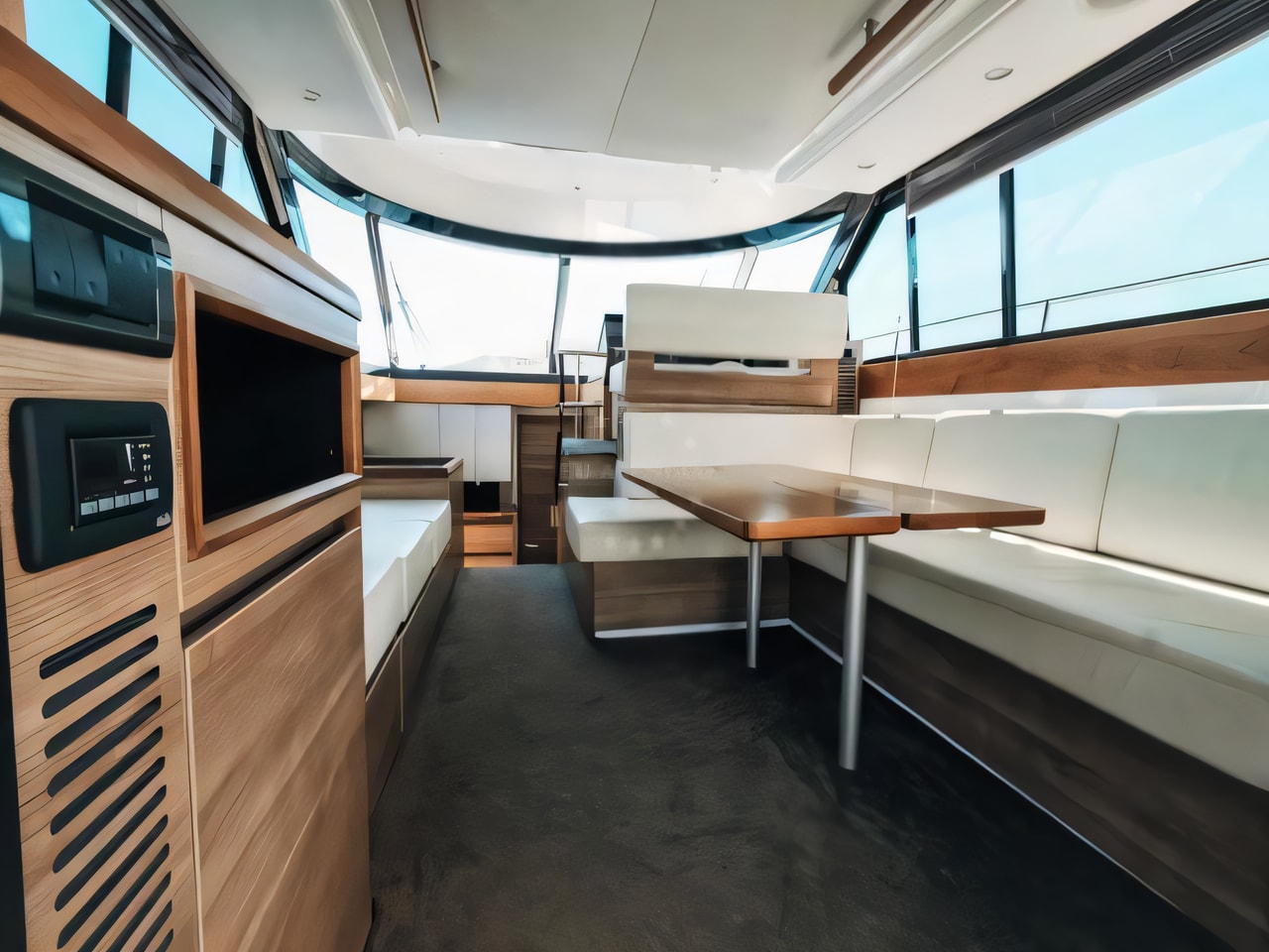 Layout of Sealine F 450 motoryacht with 2 cabins Croatia yacht charter