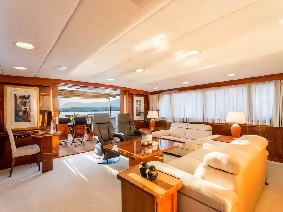 Interior of Burger motoryacht with 5 cabins Croatia yacht charter