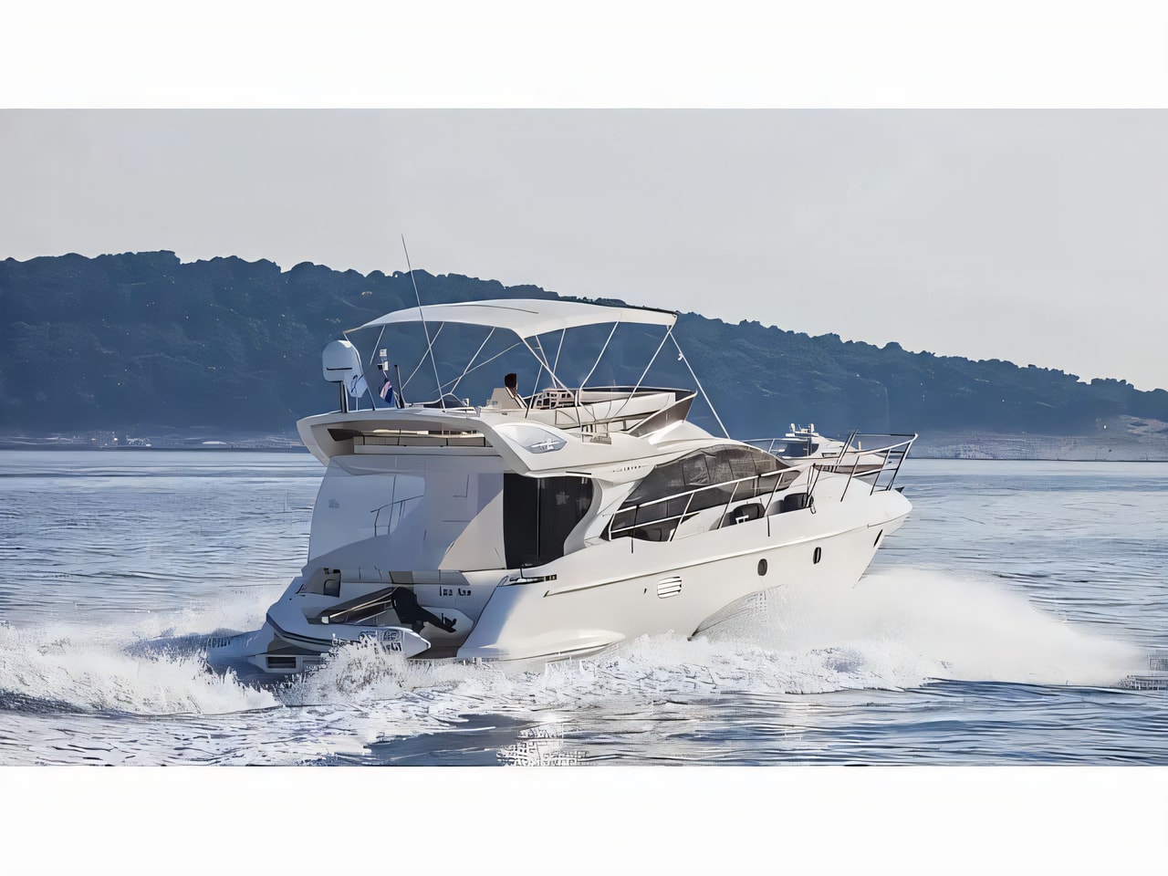 Exterior overview of Azimut 43 Fly motor boat for charter from Seget Donji Marina Baotic in the Split sailing area Croatia