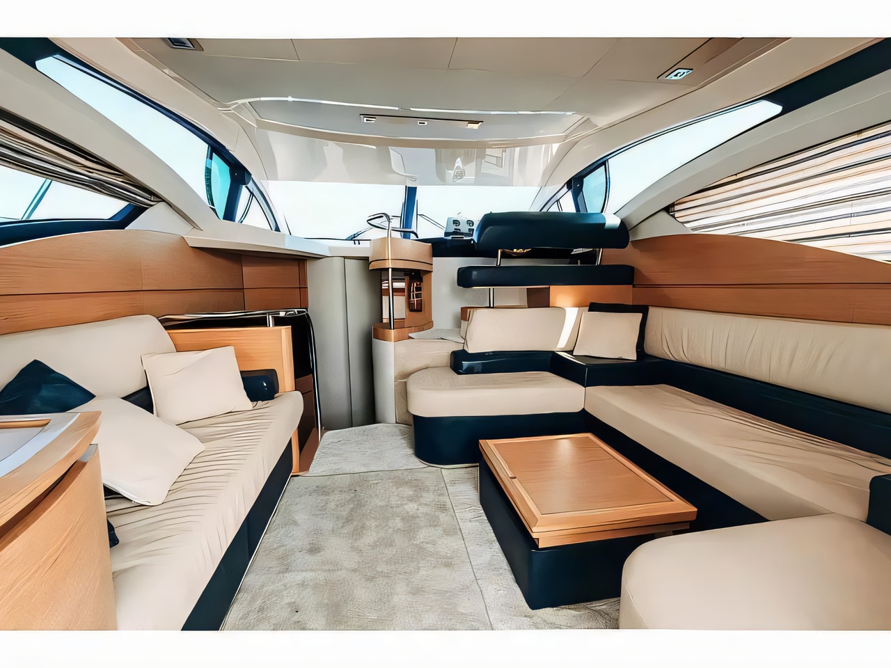 Layout of Azimut 43 Fly motor boat with 2 cabins Croatia yacht charter