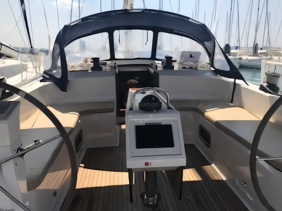 Exterior overview of Bavaria Cruiser 51 sail boat for charter from Sukosan Marina Dalmacija in the Zadar sailing area Croatia