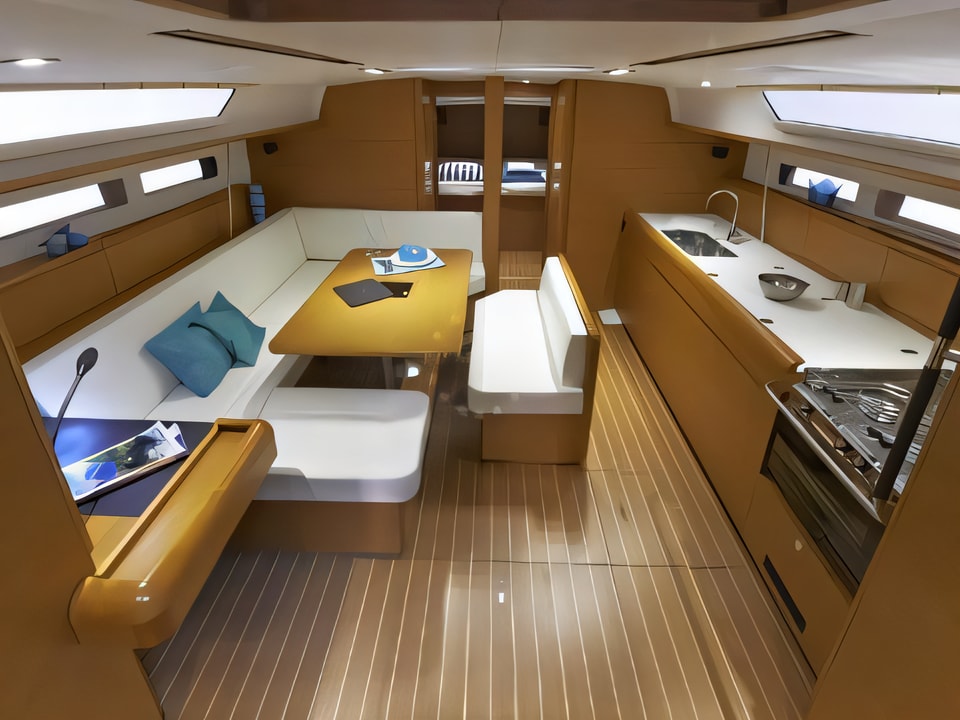 Interior of Sun Odyssey 479 sail boat with 4 cabins Croatia yacht charter