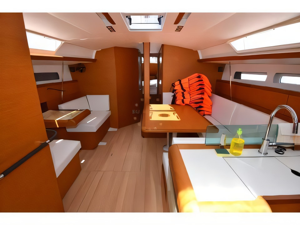 Interior of Sun Odyssey 449 sail boat with 4 cabins Croatia yacht charter