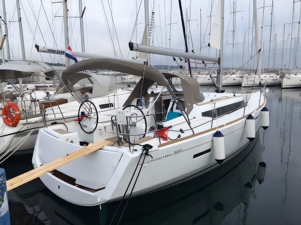 Interior of Sun Odyssey 389 sail boat with 3 cabins Croatia yacht charter