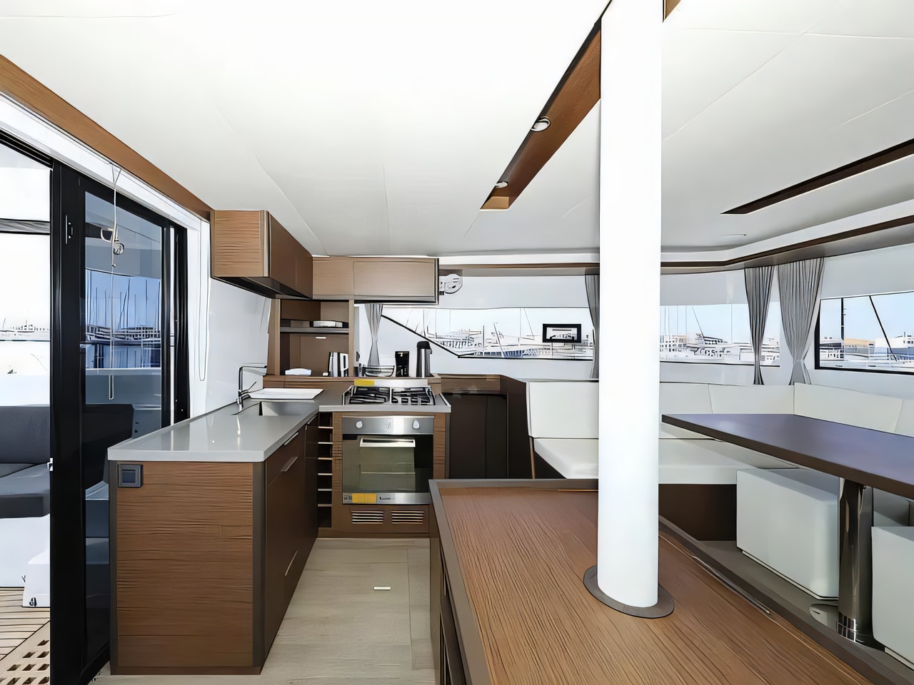 Layout of Lagoon 50 catamaran with 7 cabins Croatia yacht charter