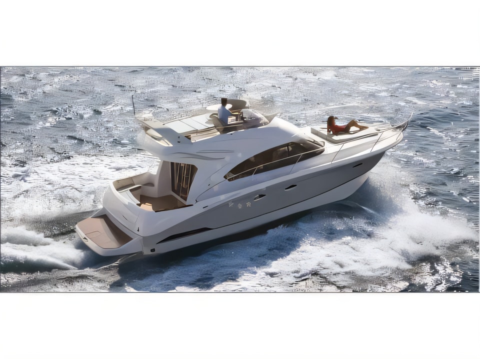 Exterior overview of Antares 36 motor boat for charter from Split Marina Mornar in the Split sailing area Croatia