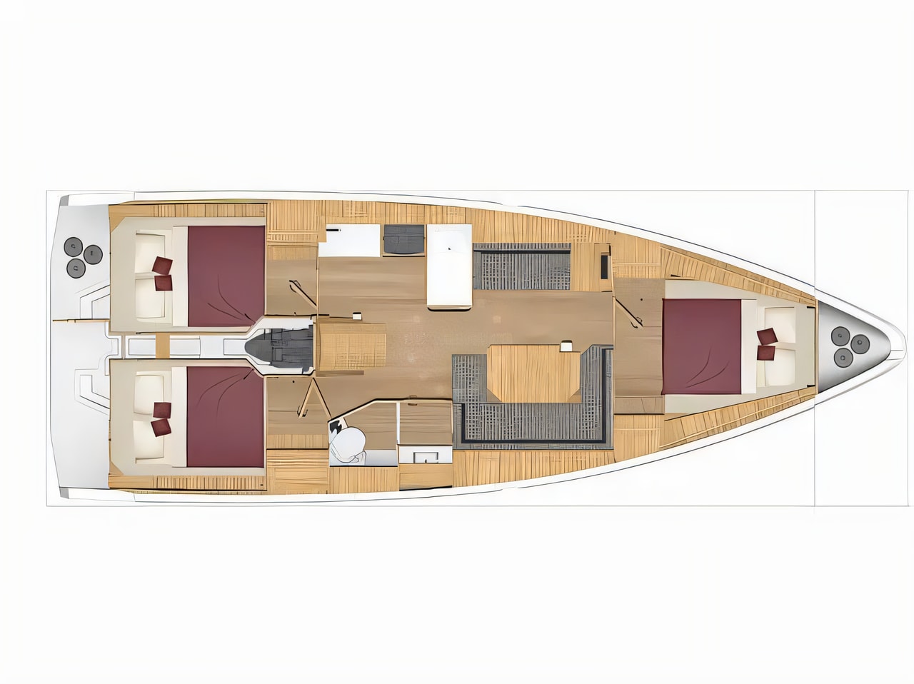 Interior of Bavaria C38 sail boat with 3 cabins Croatia yacht charter