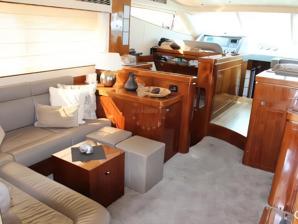 Interior of Elegance 60 Fly motoryacht with 4 cabins Croatia yacht charter