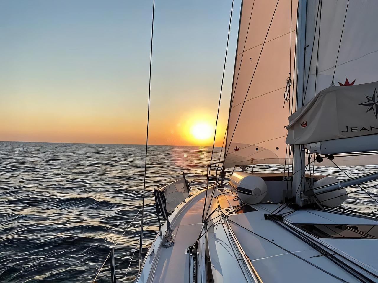 Exterior overview of Sun Odyssey 440 / 3cab. sail boat for charter from Kastela Gomilica Marina in the Split sailing area Croatia