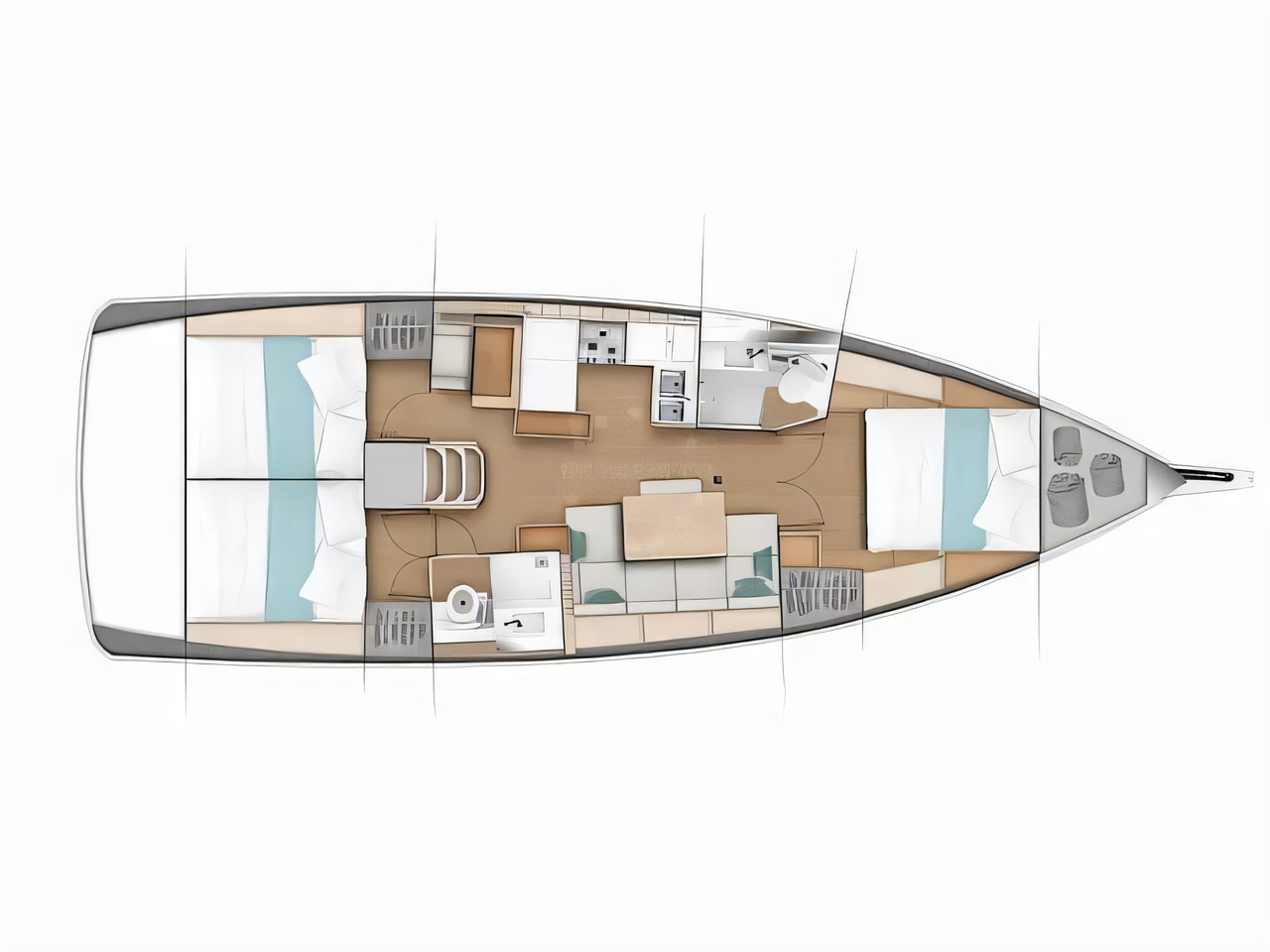 Interior of Sun Odyssey 440 / 3cab. sail boat with 3 cabins Croatia yacht charter