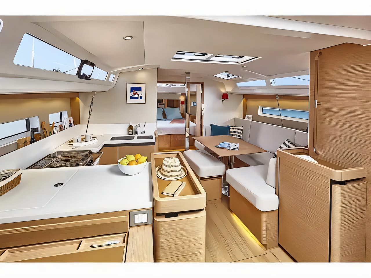 Layout of Sun Odyssey 440 / 3cab. sail boat with 3 cabins Croatia yacht charter