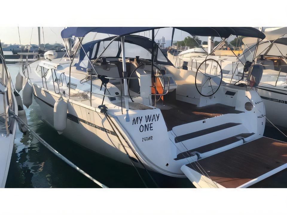 Exterior overview of Bavaria Cruiser 51 sail boat for charter from Sukosan Marina Dalmacija in the Zadar sailing area Croatia