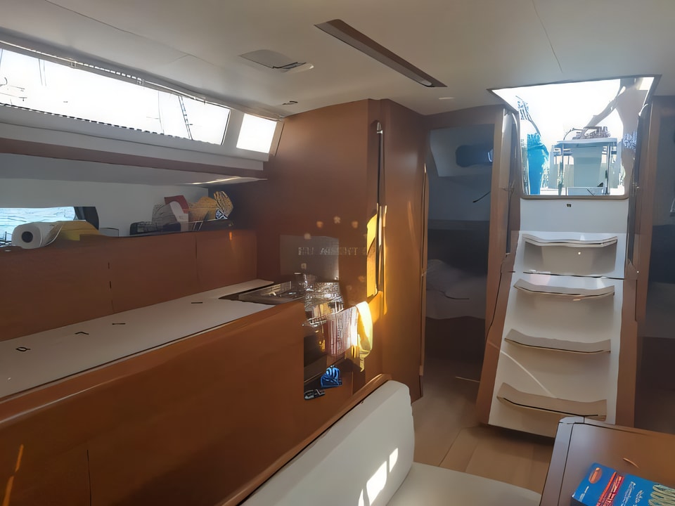 Interior of Sun Odyssey 479 sail boat with 4 cabins Croatia yacht charter