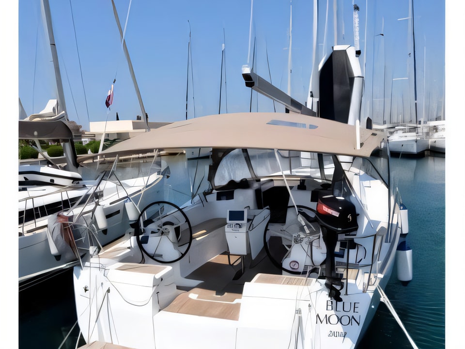 Exterior overview of Sun Odyssey 449 sail boat for charter from Sukosan Marina Dalmacija in the Zadar sailing area Croatia