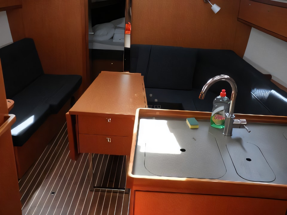 Interior of Bavaria Cruiser 37 sail boat with 3 cabins Croatia yacht charter