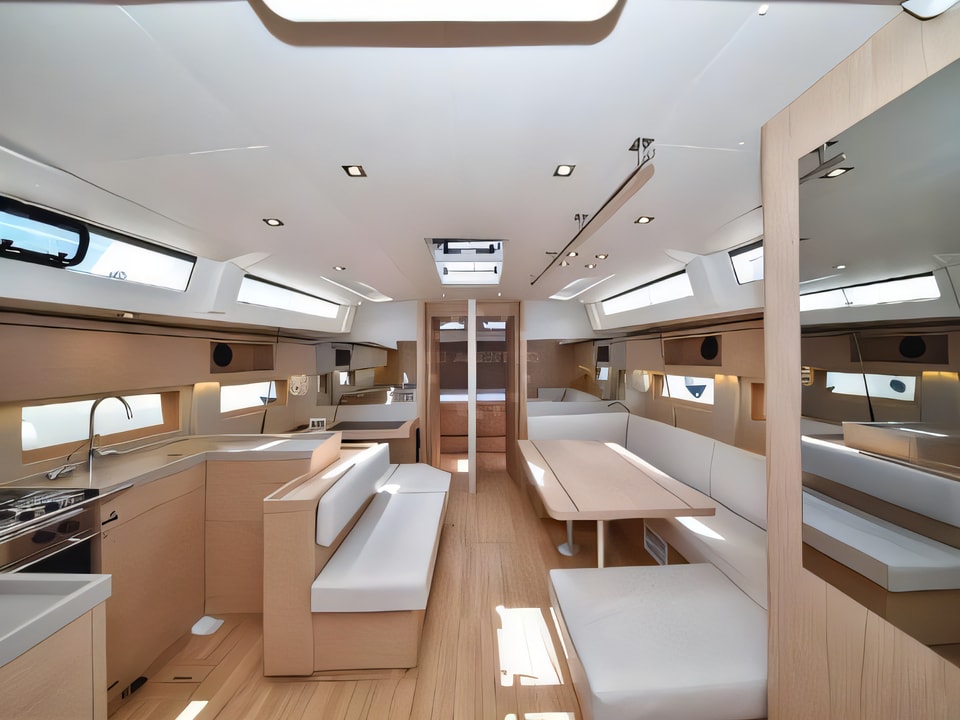 Interior of Oceanis 51.1 sail boat with 6 cabins Croatia yacht charter