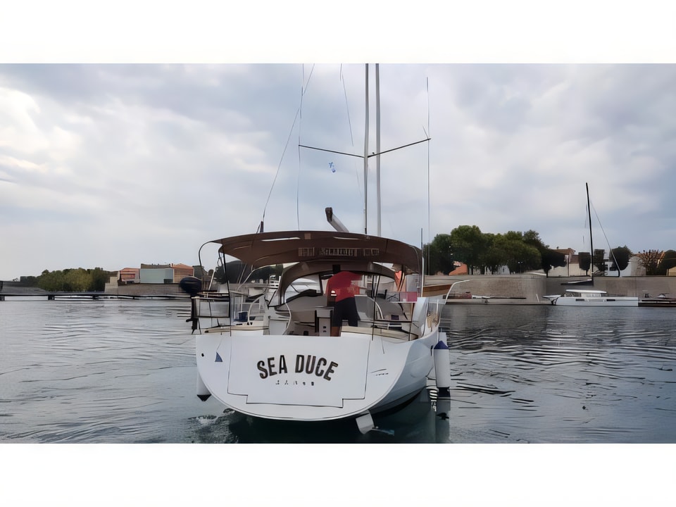 Exterior overview of Elan Impression 50 sail boat for charter from Zadar Marina Zadar in the Zadar sailing area Croatia