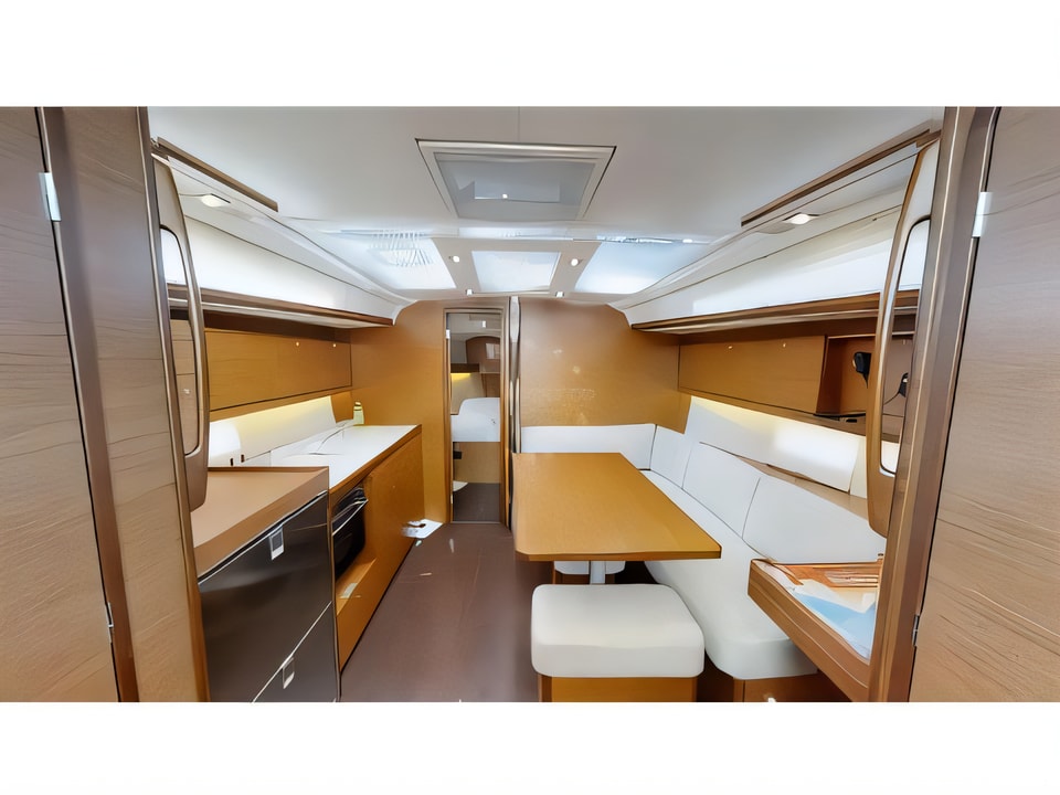 Interior of Dufour 390 Grand Large sail boat with 3 cabins Croatia yacht charter