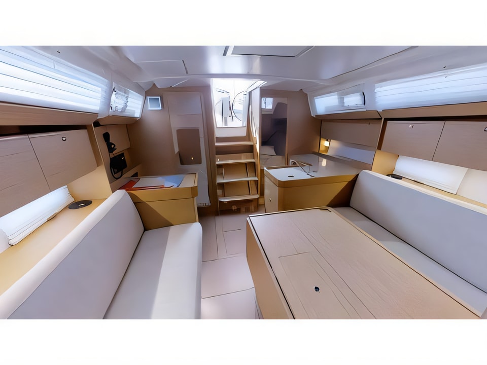 Interior of Dufour 360 Grand Large sail boat with 2 cabins Croatia yacht charter