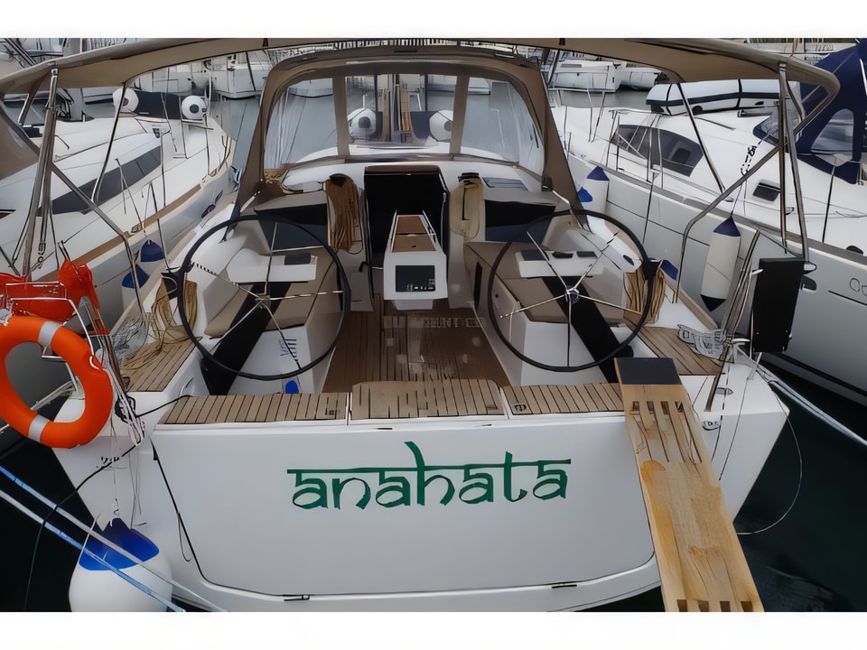 Layout of Dufour 360 GL sail boat with 3 cabins Croatia yacht charter