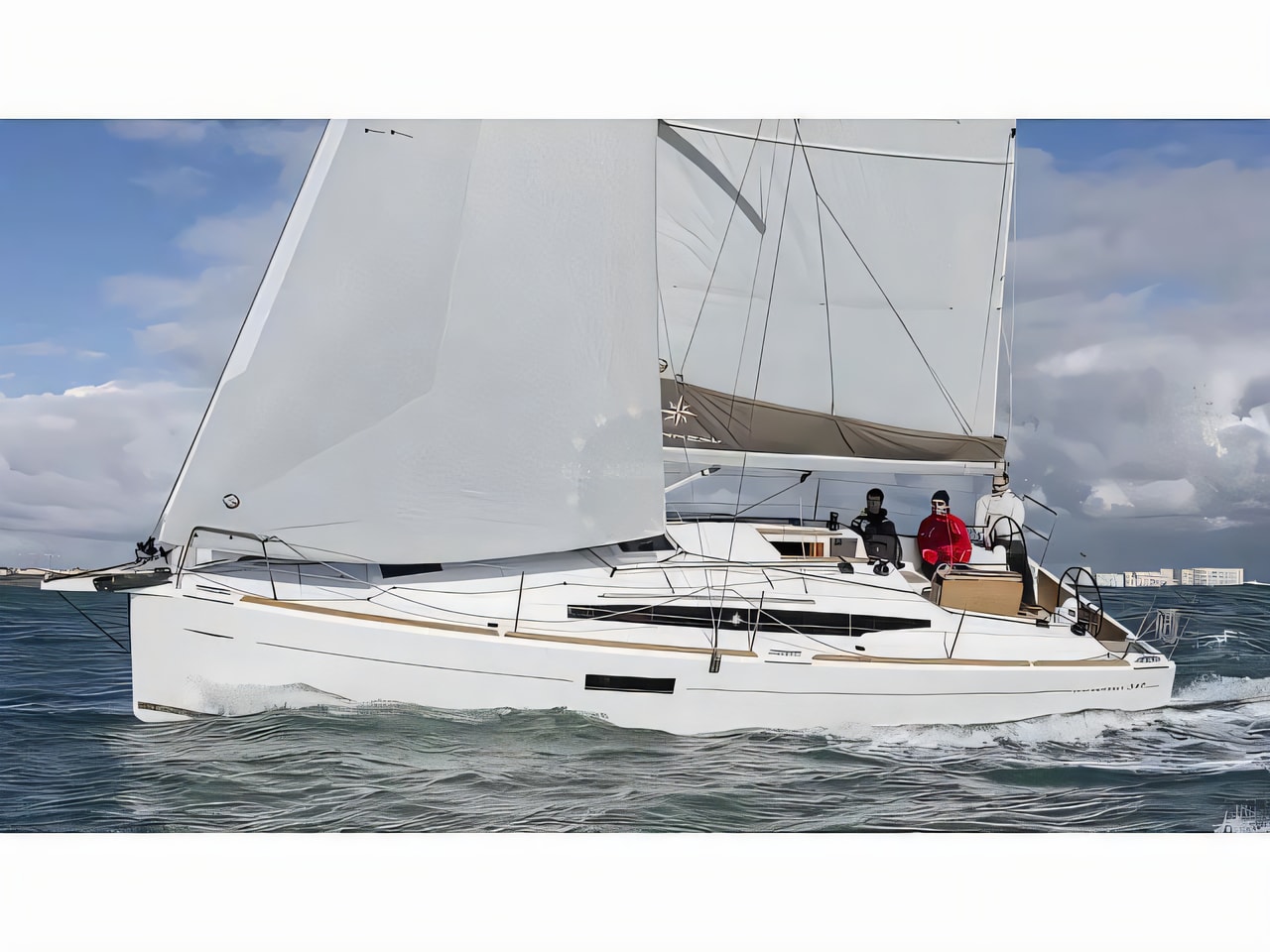 Exterior overview of Sun Odyssey 349 sail boat for charter from Pula Tehnomont Marina Veruda in the Istria / Kvarner sailing area Croatia