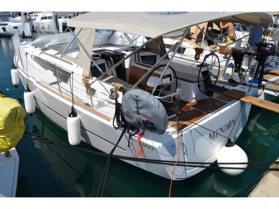 Exterior overview of Dufour 360 GL sail boat for charter from Sukosan Marina Dalmacija in the Zadar sailing area Croatia