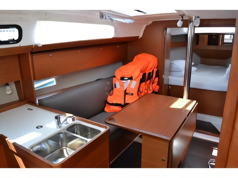 Interior of Dufour 360 GL sail boat with 3 cabins Croatia yacht charter